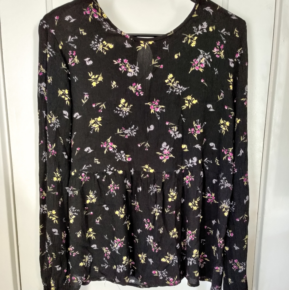 Black Floral Blouse